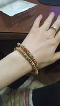 Pulsera Vintage de madera hecha a mano con cuentas de piedra Natural de 6 mm para hombre, brazalete con piedras imperiales de colores, joyería para brazalete