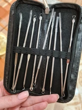 Agujas para quitar espinillas, Juego de Extractor de acné, cuchara de Metal, manchas negras, poros, cuidado Facial, 3/4/9 Uds.