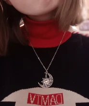 Colgante de plata tibetana con forma de Luna y sol, joyería hecha a mano, 1 unidad