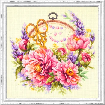 100-124 embroidery kit wonderful needle 'peonies for the clever '25*25 cm
100-124 embroidery kit wonderful needle 'peonies for the clever '25*25 cm