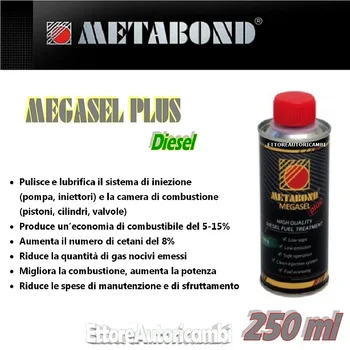 METABOND MEGASEL PLUS - ADDITIVO DIESEL 250ML- TRATTAMENTO GASOLIO ALTA QUALITA'
METABOND MEGASEL PLUS - ADDITIVO DIESEL 250ML- TRATTAMENTO GASOLIO ALTA QUALITA'