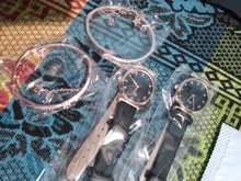 Conjunto de relojes con flores para mujer, pulsera de cuero, de cuarzo, informal, 2 uds.