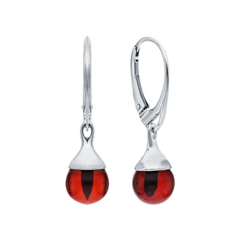 Silver earrings with amber sunlight sample 925 
Silver earrings with amber sunlight sample 925