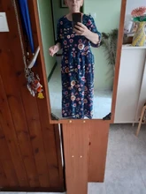 Maxi-Dress Floral-Robe Casual-Tunic Half-Sleeve Vintage Plus-Size Womens Summer Vestidos