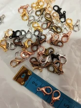 10x5mm/12x 6mm/14x 7mm/16x8mm 9 colores plateados hallazgos de joyería de moda, ganchos de cierre de langosta de aleación para collar y cadena de pulsera DIY