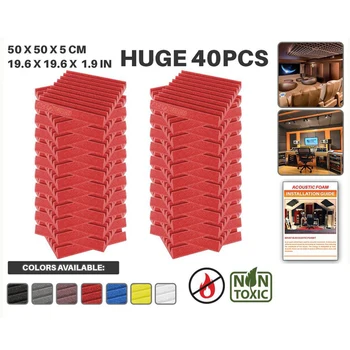 Arrowzoom 40 pcs Pack 19.6" x 19.6" x 1.9" Wedge Tile Studio Sound Absorbing Panel Acoustic Foam Treatment
Arrowzoom 40 pcs Pack 19.6" x 19.6" x 1.9" Wedge Tile Studio Sound Absorbing Panel Acoustic Foam Treatment