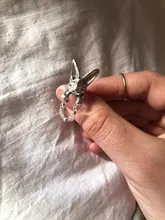 Ajustable QIAMNI Vintage Hippie Chic conejo hecho a mano conejo Animal nudillos anillos para las mujeres dije para chicas regalo de joyería de moda