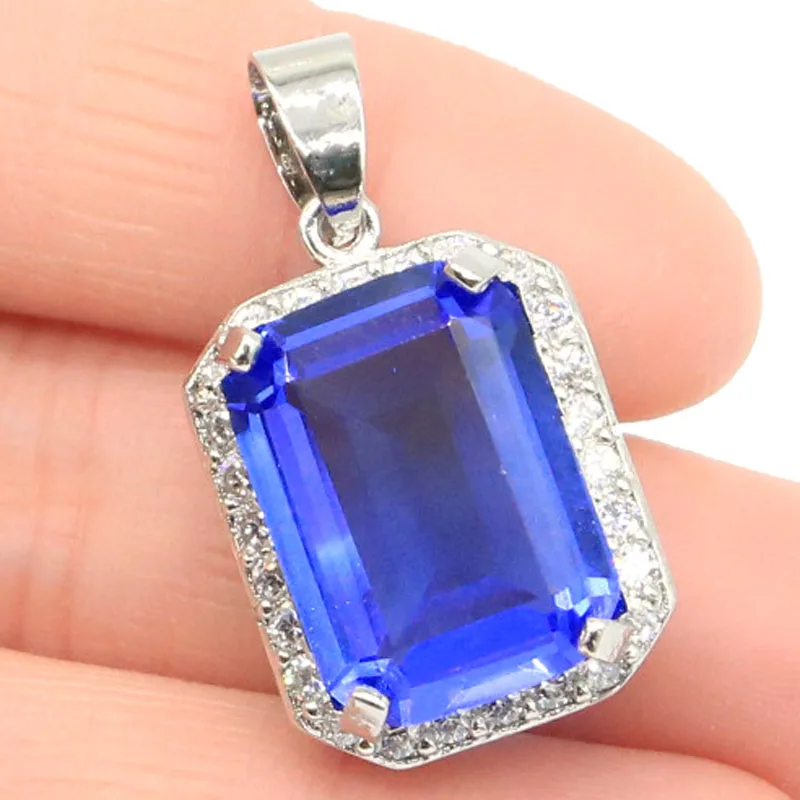28x15mm Hot Sell Created Big Rectangle 18x13mm Rich Blue Violet Tanzanite White CZ Silver Pendant
28x15mm Hot Sell Created Big Rectangle 18x13mm Rich Blue Violet Tanzanite White CZ Silver Pendant