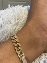 Tobillera de cadena de Metal gruesa para hombre y mujer, pulsera con diamantes de imitación, Color dorado y plateado, para pie cubano, joyería Punk Hip Hop Rock