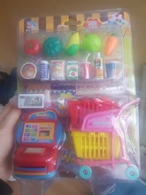 Caja registradora con carrito de la compra para niños, juguete para juego de imitación, regalo de cumpleaños