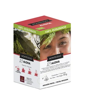 MONTECELIO Infusion Eco-friendly Apple, Ginger AND Hibiscus In Pyramids. MONTECELIO Aloha. 15 pyramids
MONTECELIO Infusion Eco-friendly Apple, Ginger AND Hibiscus In Pyramids. MONTECELIO Aloha. 15 pyramids