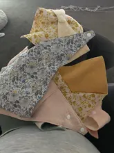 Baby Bibs Snap-Button Towel-Feeding Cotton-Accessories Newborn Triangle Soft Solid 1-Pc
