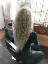 Ídolo de moda rizado del pelo de la onda 110G resistente al calor de plata gris pelo sintético 2 unids/lote 22 pulgadas de la armadura del pelo paquetes de extensiones