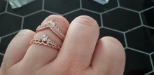 Anillos de corona de princesa para mujer, joyería de boda declaración de temperamento de circonia cúbica transparente clásica