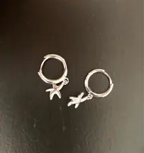 ANENJERY-pendientes de plata de ley 925 con forma de estrella de mar, joyería geométrica de oro y plata, S-E1388 al por mayor