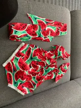 Nueva Infant Toddler bebé recién nacido Niñas sandía impreso sin mangas bodysuit sunsuit jumpsuit ropa casual