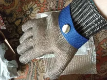 Guantes de seguridad laboral de acero inoxidable, 1 Uds., anticorte, malla metálica, para carnicero