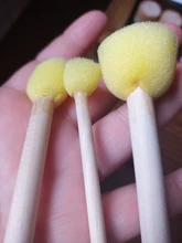 Chico brocha de esponja para pintura, pintura Original con mango de madera, Graffiti, juguete temprano, suministros de arte DIY, regalos, 4 unidades