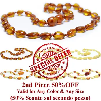 Genuine Baltic Amber Teething Necklace Oval Beads - Cognac Lemon White - Baby & Adult Size - SPECIAL OFFER - 2nd PIECE 50% OFF
Genuine Baltic Amber Teething Necklace Oval Beads - Cognac Lemon White - Baby & Adult Size - SPECIAL OFFER - 2nd PIECE 50% OFF