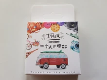 46 unidades por paquete, pegatinas de etiqueta de paisaje de viaje, etiquetas de papelería decorativas, pegatinas de Scrapbooking, álbum diario Diy, etiqueta adhesiva