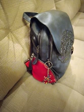 Mochila Retro de piel auténtica para mujer, bolsa de gran capacidad con estampado Floral hecho a mano, para invierno, 2021