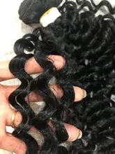 Pelo Rizado Afro, ondulado, sintético, resistente al calor, ondas profundas, extensiones de cabello, marrón, 2 unidades/lote, 26 pulgadas