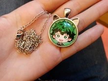 Anime nuevo Yuri sobre hielo cristal cabujón gatos orejas collar Yuri Katsuki Plisetsky cristal gema colgante con dos regalos de joyería para las orejas