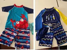 Boys Swimwear Suit Surfing Pants Bathing Beathwear Kids Children Fashion Cap Tops 3pcs