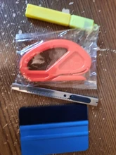 3/4 Uds de coche rasqueta envoltura de vinilo de coche de vinilo escobilla de goma de fieltro rasqueta Kit para espátula con cuchilla automática de la película