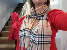 Bufanda de lana de imitación para niños y niñas, chal grueso y cálido a cuadros de alta calidad, pequeño y estrecho para regalo de otoño e invierno