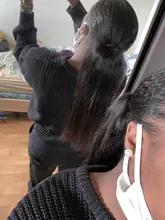 Extensiones de cabello humano con Coleta, coleta con Clip, coleta recta, Remy, brasileño, para Afroamericana