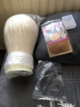 Cabeza de Peluca de 21-24 pulgadas para estilismo, soporte para pelucas, maniquí de lona, soporte para pelucas con soporte para peluca