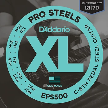 Eps500 prosteels string kit for 10-string pedal slide guitar, 12-70, C6, D'Addario
Eps500 prosteels string kit for 10-string pedal slide guitar, 12-70, C6, D'Addario