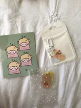 Llaveros de dibujos animados de cereza, Ángel y oso, funda de Metal para auriculares, colgante para chicas, mochila para estudiantes, baratijas de dibujos animados, joyería Kawaii