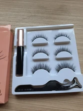 Moda mujer 3 pares magnético delineador de ojos Set de pestañas postizas pegamento libre de imán de las pestañas de Bushy rizado pestaña extender maquillaje