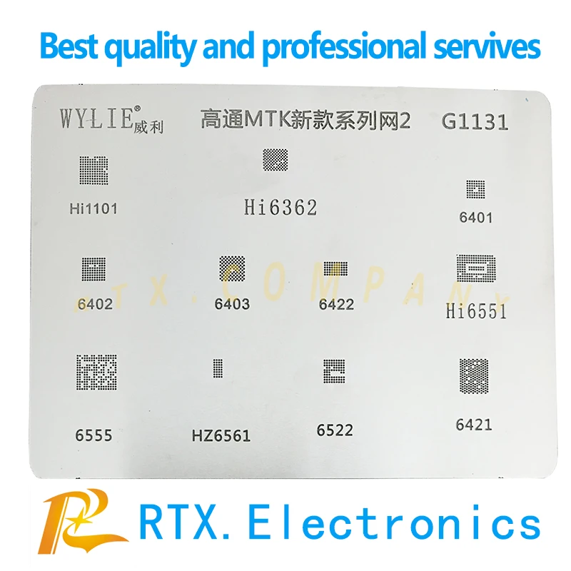 Hi1101 Hi6362 Hi6522 Hi6551 Hi6421 Hi6555 Hi6401 Hi6402 Hi6403 Hi6422 Hi1102 WIFI Charging IC Power IC IF IC BGA Reball Stencil
Hi1101 Hi6362 Hi6522 Hi6551 Hi6421 Hi6555 Hi6401 Hi6402 Hi6403 Hi6422 Hi1102 WIFI Charging IC Power IC IF IC BGA Reball Stencil