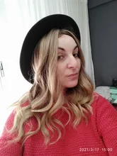 Hamor largo luz marrón destacar rubio oscuro ondulado pelucas de pelo sintético de alta temperatura de diario Ombre peluca para mujeres