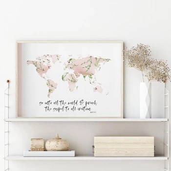 World Map Mark 16:15 Scripture Print Christian Wall Art Canvas Painting Faith Bible Verse Poster Wall Picture Home Decoration
World Map Mark 16:15 Scripture Print Christian Wall Art Canvas Painting Faith Bible Verse Poster Wall Picture Home Decoration