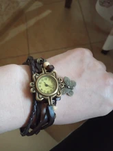 Las mujeres casuales multicapa Vintage mariposa de pulsera de cuero reloj de pulsera damas mujer reloj Montre Femme, relojes caliente 2017