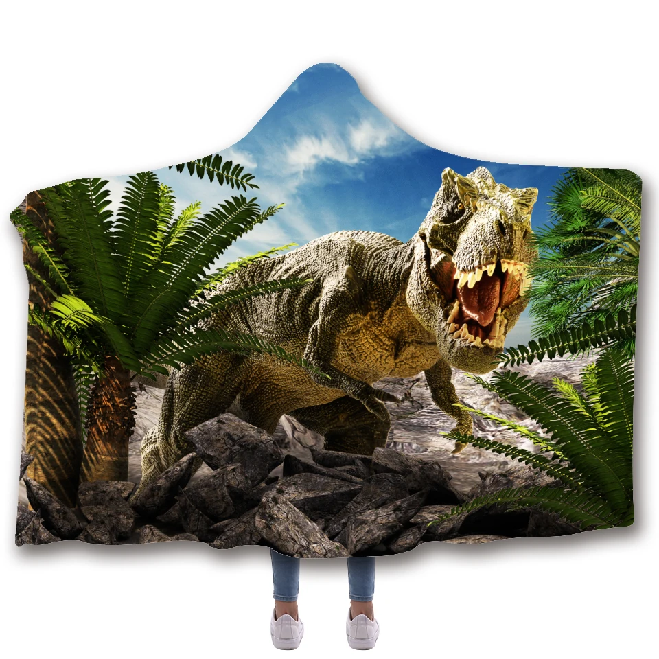 Animal-Dinosaur-Printed-Hooded-Blanket-For-Adults-Kid-Warm-Wearable-Fleece-Woman-Bad-Sofa-Throw-Blankets (3)