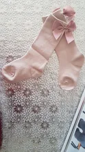 2020 calcetines de niñas bebé nuevo niños chica lazo grande hasta la rodilla largo suave calcetines Bowknot 100% algodón 0-3 años calcetines recién nacido