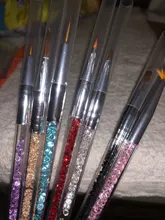 Juego de pinceles para manicura profesional, pinceles para pintura acrílica de diamantes de imitación, Kit de esmalte de Gel UV, gradiente de forro de uñas