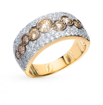 

Gold ring with cognac diamonds sunlight sample 585
