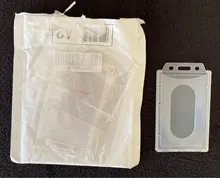 5 uds transparente Vertical de plástico duro ID acceso cubierta de la tarjeta caso tarjeta de crédito titular de la placa de doble lado tarjeta funda, soporte