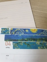 3 unids/pack clásico Van Gogh conjunto de cintas Washi estrellado adhesivo de cielo cinta DIY Scrapbooking etiqueta engomada etiqueta adhesiva