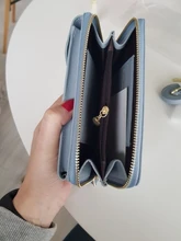 Billetera Color sólido de cuero para mujer, bolso de hombro para teléfono móvil con correas, soporte para tarjeta grande, BILLETERA, bolso de mano, bolsillos, 2020