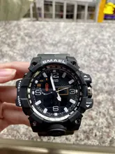 SMAEL-Reloj deportivo de cuarzo para hombre, cronógrafo analógico de estilo militar y a la moda, código 1545