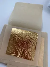 Hojas de oro de 24K para decoración de tartas, hojas de papel de aluminio comestible para manualidades, diseño dorado, envoltura de regalo de papel, álbum de recortes, 10 Uds.