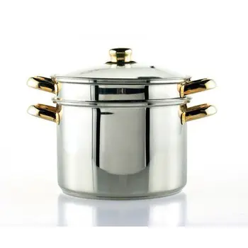 Steam cooking pot with base 24 cm Ø, vegetable drainer with handles, removable basket with handles, glass lid | COUSINE
Steam cooking pot with base 24 cm Ø, vegetable drainer with handles, removable basket with handles, glass lid | COUSINE