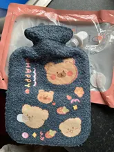 Botella de agua caliente portátil para mujer, bolsa de lana a prueba de frío de felpa de Cachemira de peluche, para mano, botella de agua caliente segura a prueba de explosiones